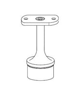 MOD 50 - ROUND 316 STAINLESS STEEL RAIL SUPPORT - FIXED FLAT SADDLE